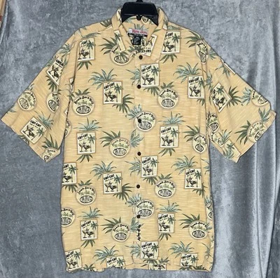 Ron Jon Surf Shop Mens Hawaiian Shirt XXL Tan Multicolor Chi-Chi Bar & Grill  - Image 1 of 4