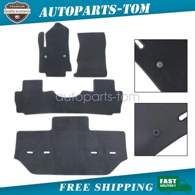 Floor Mats Carpet Replacement For 2015-2020 Cadillac Escalade ESV Velour Black - Изображение 1 из 4