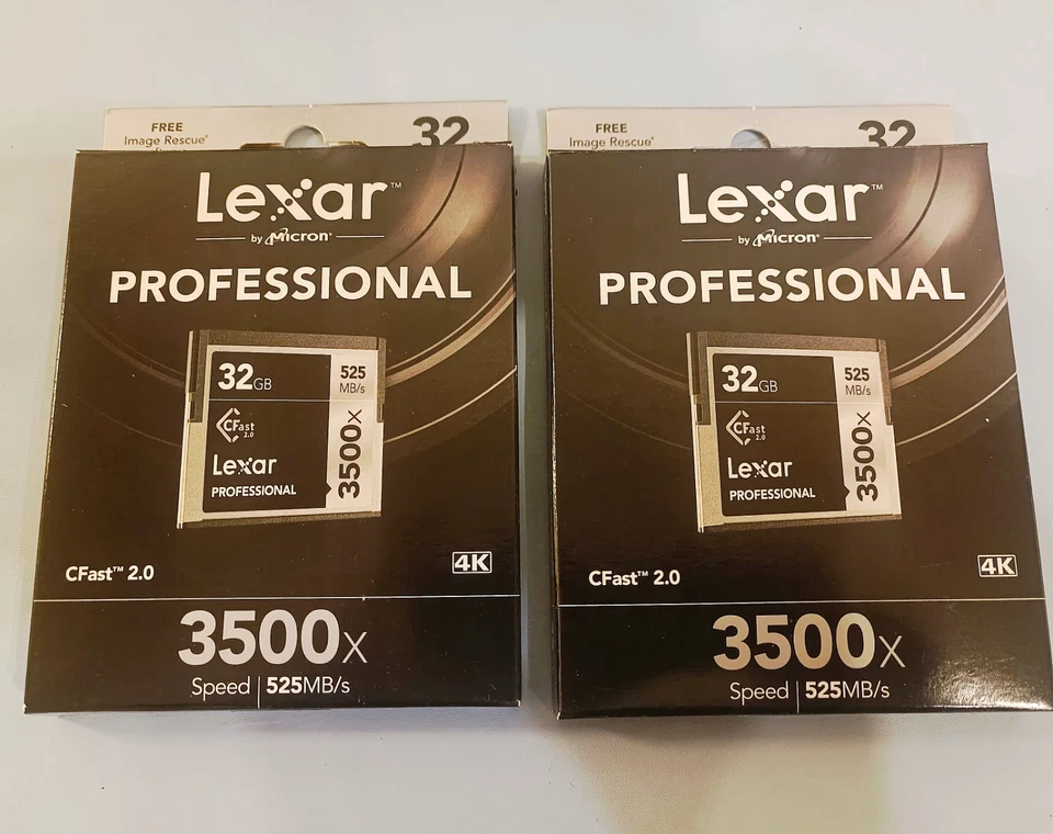 n.2 Lexar Professional CFast 2.0 32 GB Sata3 3500x 4K Disponibili 22 pezzi! - Image 1 of 4