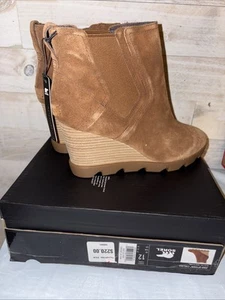 Sorel Joan Uptown Chelsea Wedge Boots - Velvet Tan - Suede Waterproof - size 12 - Picture 1 of 8