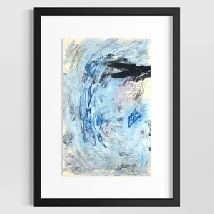 Original Abstract Modern Art Painting on Paper from 1875 Magazine #19 Signed - Picture 1 of 5