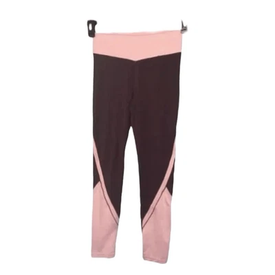 Athleta 女孩高架高腰打底裤灰色粉红色紧身锻炼运动 14 — 第 1/4 张图片