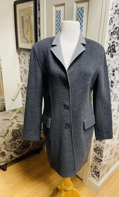 Винтажный Virgin шерсти кашемир кнопка спереди серый длинный кардиган свитер размер Med - Изображение 1 из 4