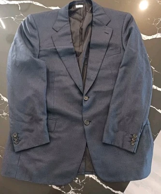 Brioni 男式(美国 42R)Palatino 2-Button 海军蓝羊绒西装外套柔软 — 第 1/4 张图片