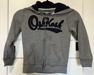 Oshkosh Gray Youth Kids Child Zip Up Hoodie EUC B’gosh Size 6 Children Clothing - Image 1 of 4