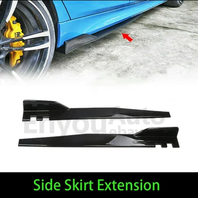 black Extension Splitter Side Skirts For BMW E90 E92 E93 325i 335i 320i 328i - Image 1 of 4