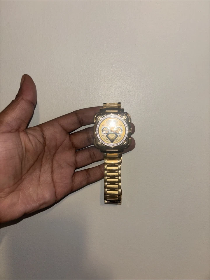 Men Aqua Master Jojo Jojino Joe Rodeo Yellow Metal Band 45mm Diamond Watch W#355 - Image 1 of 3