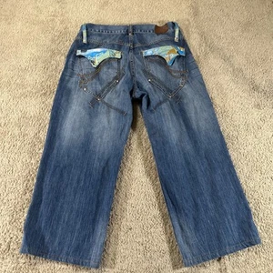 Pantalones de mezclilla vintage Rocawear para hombre 36x26 azules holgados piernas anchas hip hop Y2k Rocafella Jayz - Imagen 1 de 15