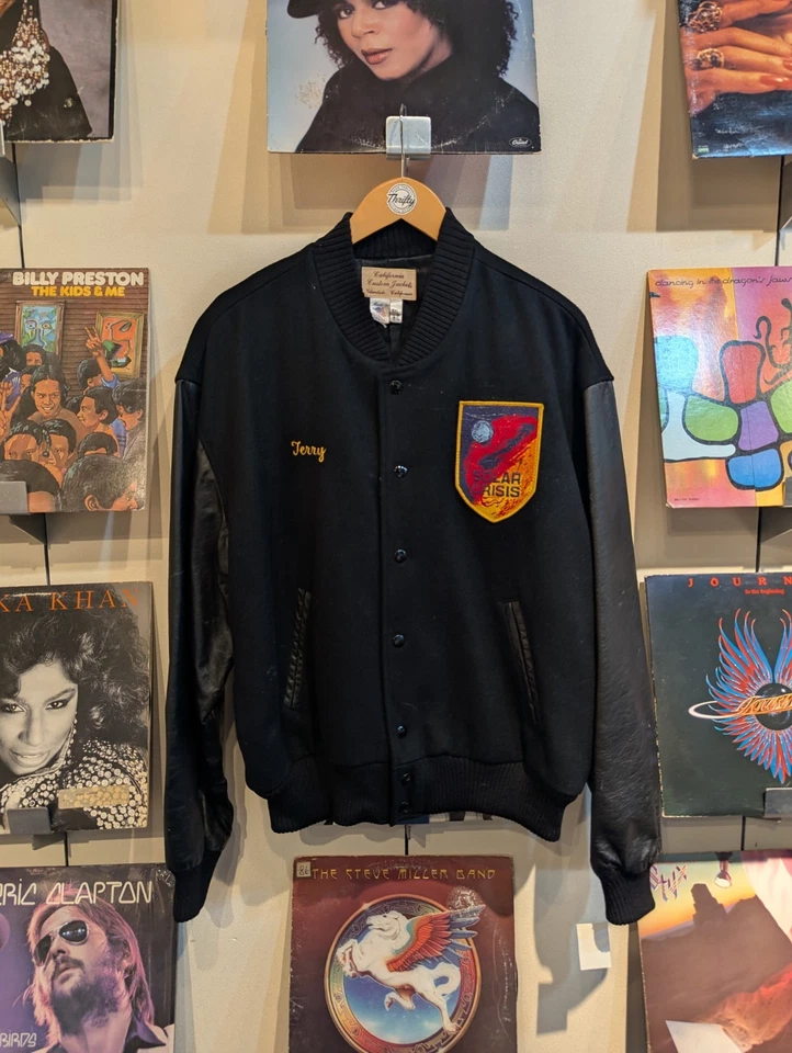 Vintage 1990 Soar Crisis Movie Crew Letterman Jacket - Image 1 of 4