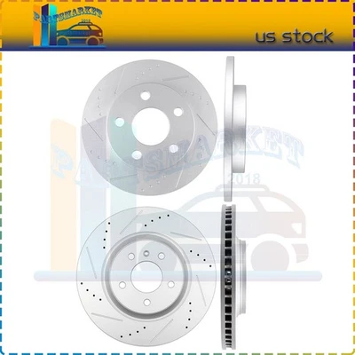 Front Rear Drilled Slot Disc Brake Rotors For Chevrolet Impala Limited 2014-2016 - Image 1 of 4