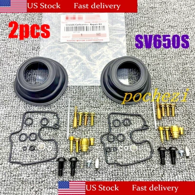 2x Carburetor Gaskets Jets Rebuild Repair Kit For SUZUKI SV650 SV650S SV 99-02 - Image 1 of 3