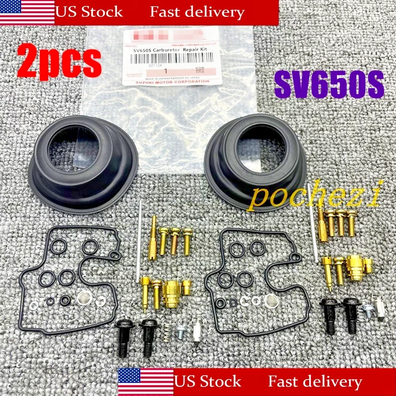 2x Carburetor Gaskets Jets Rebuild Repair Kit For SUZUKI SV650 SV650S SV 99-02 - Image 1 of 3