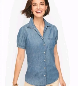 Camisa vaquera de manga corta Talbots con botones mediana - Imagen 1 de 6
