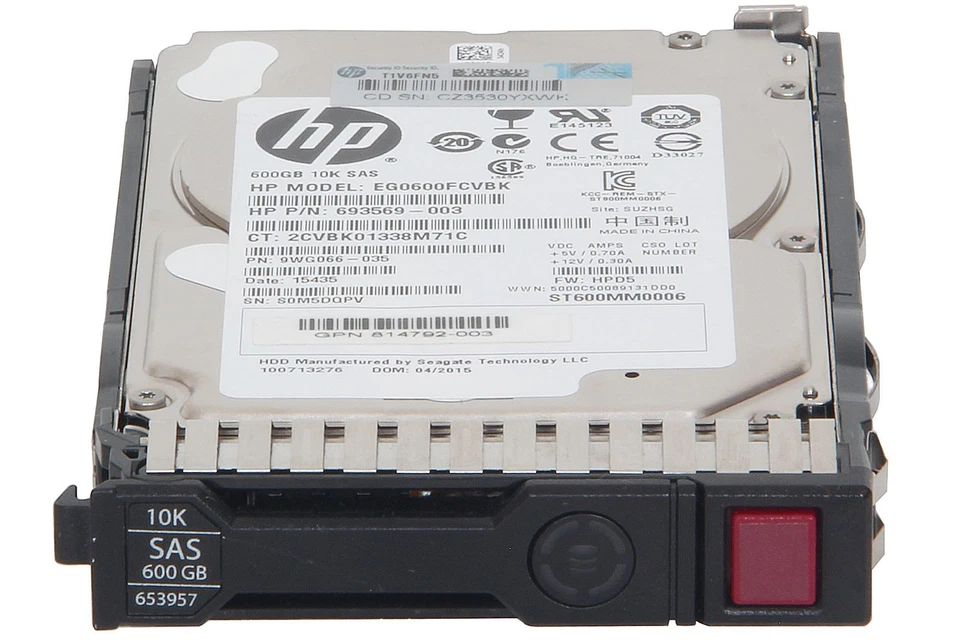 HP 600GB 6G SAS 10K 2.5in DP ENT SC HDD Festplatte / HPE 653957-001, 652583-B21 - Bild 1 von 1