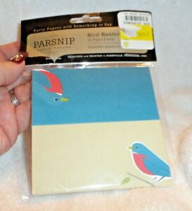 Package of 12 blue/tan Bird theme table place cards by Parsnip