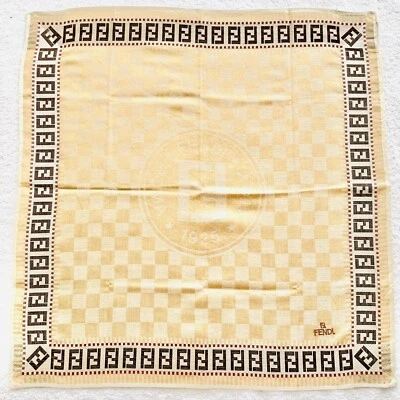 FENDI mini lenço lenço algodão logotipo FF feminino masculino bolsa unissex pescoço de cabelo - Imagem 1 de 4