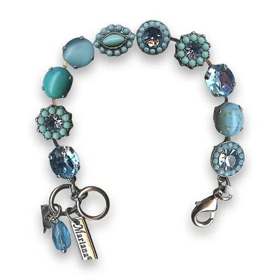 Pulsera de Mariana Mujer Preciosos Cristales de Swarovski Aguamarina y Turquesa Foto 1 de 4