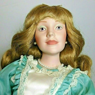 Danbury Mint Christening Day Victorian Mother Porcelain Doll Laced Dress 17"  - Image 1 of 4