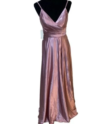 Nuevo Vestido Corsé Púrpura Lateral Dividido Espalda Baile de graduación Boda Formal Talla 4 Dama de honor Foto 1 de 4