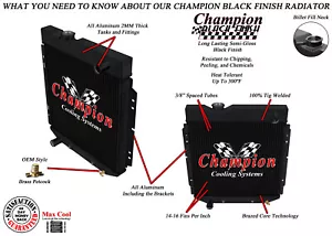 WR Champion 2 Row Black Finish Radiator for 1961 - 1965 Mercury Comet L6 Engine - Picture 1 of 7