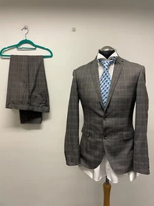 TRAJE LAMBREATTA 2 PIEZAS A CUADROS GRIS 38R TRS W32 L31 NUEVO SIN ETIQUETAS - Imagen 1 de 12