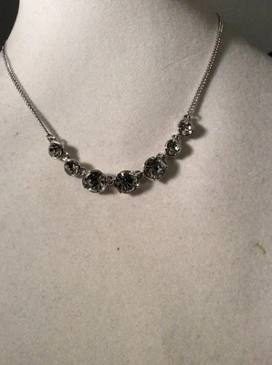 $58 Givenchy Joplin Clear Chain Swarovski Crystal Frontal Necklace  140  GNa-7 - Image 1 of 4