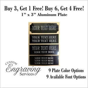 1"x3" NAME PLATE ART-TROPHIES-GIFT-TAXIDERMY-FLAG CASE FREE CUSTOM ENGRAVED - Picture 1 of 6