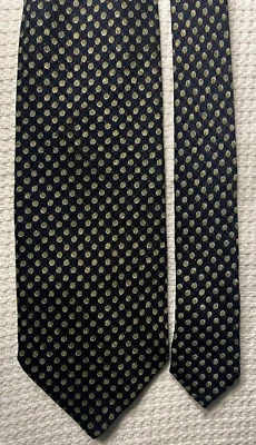 Emporio Armani мужской галстук винтажный шелк итальянский шелк точка черный оливковый повсюду - Изображение 1 из 4