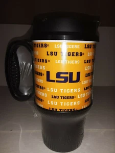 LSU Tigers 18 oz Plastic Tumbler with Lid and Handle - Picture 1 of 2