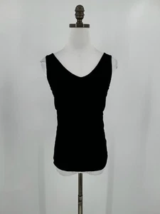 Majestic Filatures Black Stretch V Neck Extrafine Superwashed Top Size 1/S - Picture 1 of 6