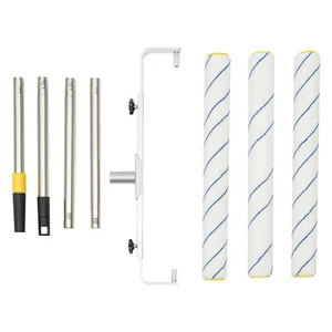Large Paint Roller Adjustable Roller Frame Extension Poles 3 Roller Brushes Kit - Picture 1 of 10