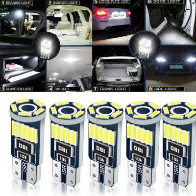 5PCS T10 Dash Instrument white LIGHT KIT For 93-97 Honda Civic Del Sol - Image 1 of 4