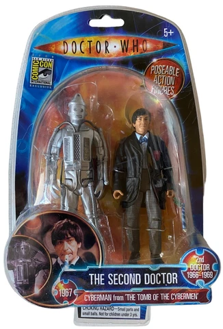 Doctor Who 2009 SDCC Tomb of Cybermen Color Second Dr&Cyberman Figures New Wear+ Cover