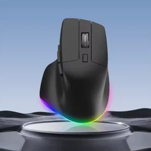 Ergonomic Mouse Triple Mode Bluetooth 5.0 RGB Backlit Rechargeable Wireless Mous - Picture 1 of 9