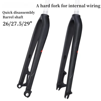 Mountain Bike Fork QR  27.5 29" MTB Bicycle Hard Fork Disc Brake Internal Wiring - Image 1 of 4