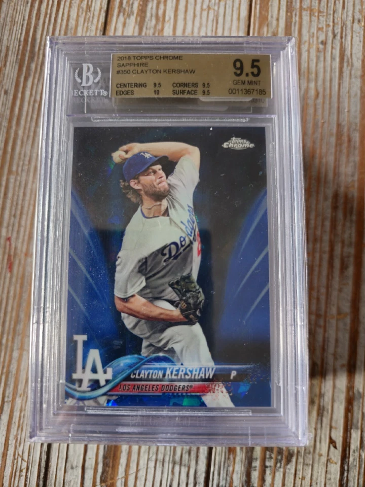 CLAYTON KERSHAW 2018 TOPPS CHROME SAPPHIRE DODGERS BGS 9.5 Gem Mint Rare  - Image 1 of 1