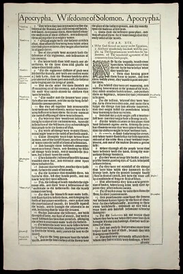 1613 True Second Edition 72 Line King James Bible Leaf ~APOCRYPHA~WE CHOOSE~ - Image 1 of 2