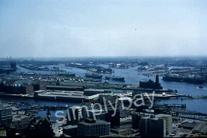 Foto diapositiva vista del puerto, Hamburgo, Alemania, 1957 - Imagen 1 de 3