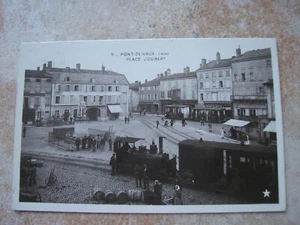 FRANKREICH CPA 01 PONT DE VAUX PLACE JOUBERT LOKOMOTIVE (E386) - Bild 1 von 2