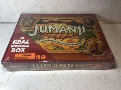 Jumanji Game Board Action Spin Master WOODEN BOX Jungle Safari Decode Messages - Image 1 of 4