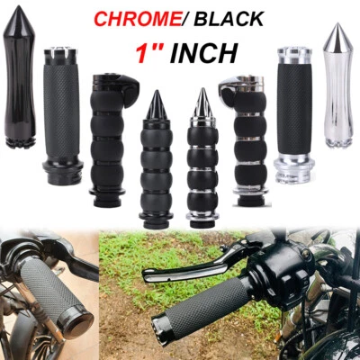 Motorcycle 1" Handle Bar Hand Grips For Yamaha v star Kawasaki vulcan Honda vtx - Image 1 of 4