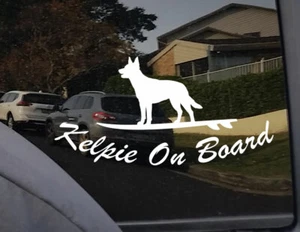 Kelpie on Board Car Sticker Decal Surfboard - Picture 1 of 1
