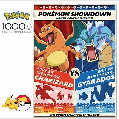 NUEVO - Rompecabezas Pokemon Showdown: Charizard V. Gyarados - 1000 piezas Foto 1 de 4