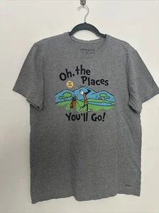 Life Is Good Men’s t-shirt Size M -“Oh, The Places You’ll Go”  Golf Crusher T - Picture 1 of 7