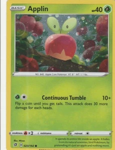 Applin 20/192 Pokemon Rebel Clash Holo - Picture 1 of 2