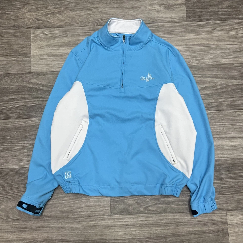Женская куртка Kate Lord большая сине-белая на молнии 1/4 для гольфа Omni Homestead Resort Club - Изображение 1 из 4