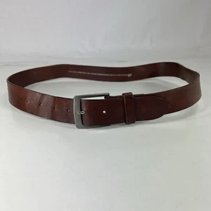 H&M Warped Brown Leather Dress Belt - Size 34 - Picture 1 of 7