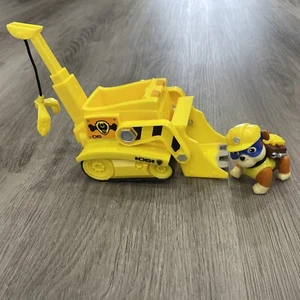 Paw Patrol Super Pup Rubble Crane, Vehicle and Figure Complete Set Blue Mask HTF - Picture 1 of 12