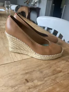 Penelope Chilvers tan leather wedge espadrilles - 37(4) - Picture 1 of 6