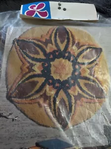 Vintage LeeWards Sunburst Round Punchwork Rug Base - Picture 1 of 3
